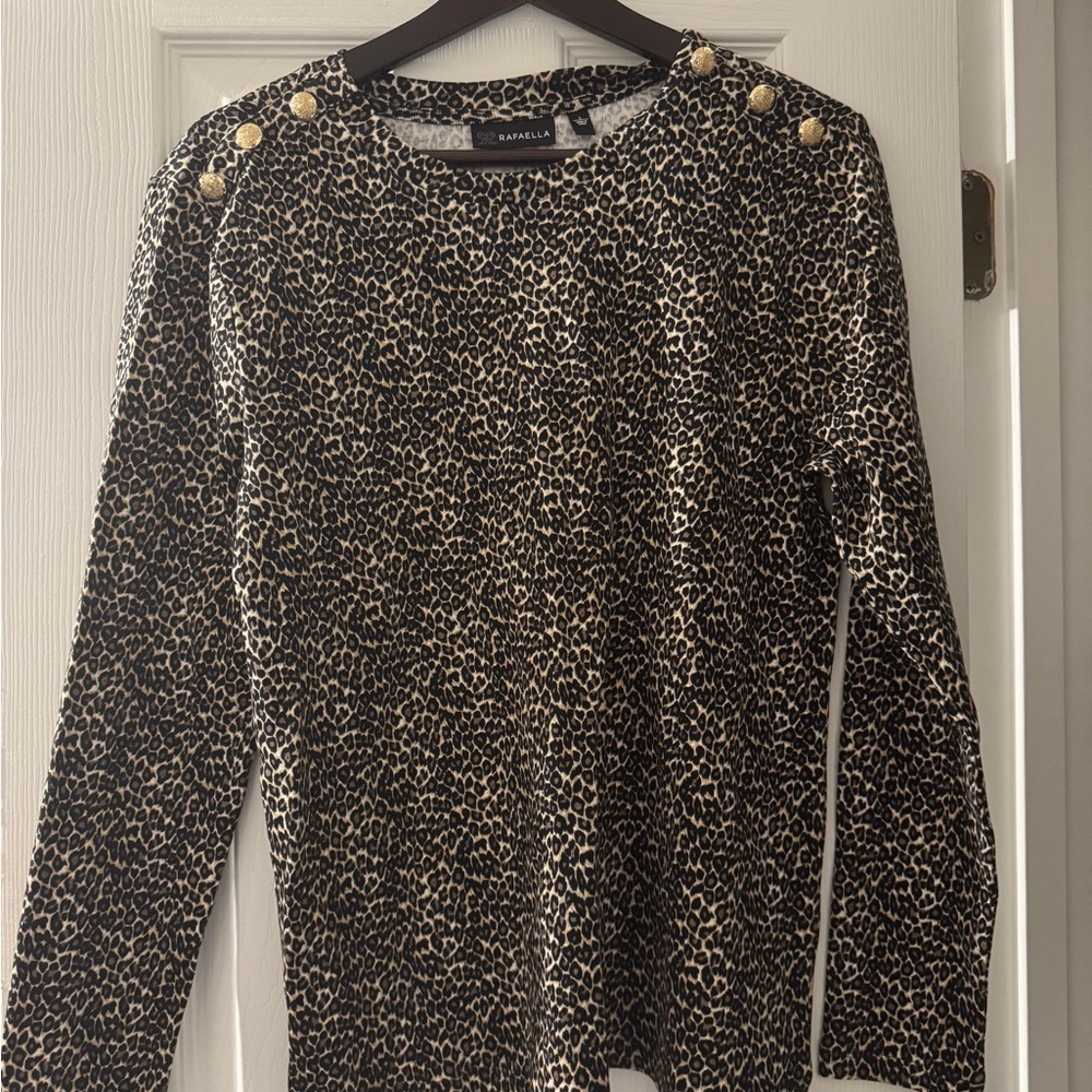 Rafaella long sleeve blouse with Gold Button Accents